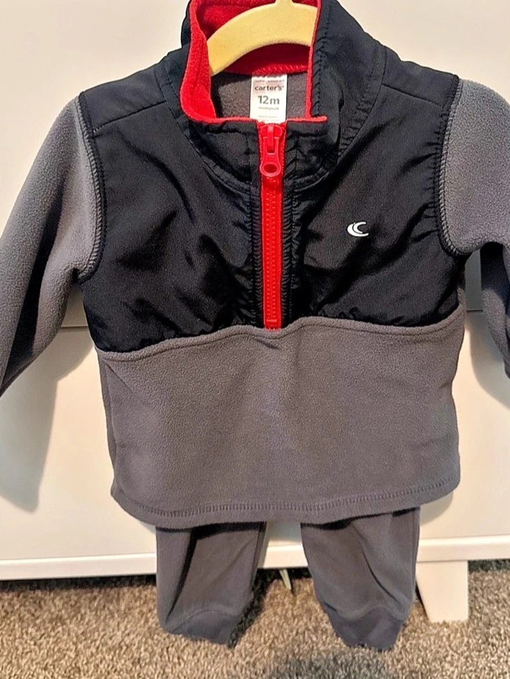 Carter's Baby Boy Fleece Quarter-Zip Pullover and Pant Set Baby 12M
